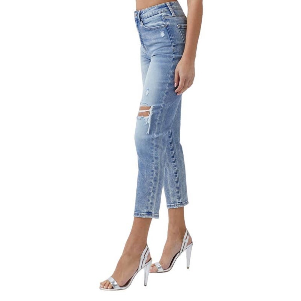 Risen High Rise Distressed Mom Jeans - Picture 3 of 8